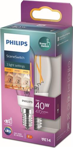 Philips LED E14 Kaars SceneSwitch 5W-4W-2W (40W)