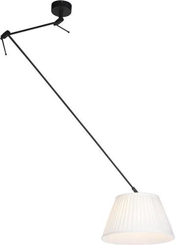 QAZQA blitz - Klassieke Hanglamp met kap - 1 lichts - L 390 mm - Crème - Woonkamer | Slaapkamer | Keuken