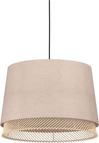 EGLO Tabley Hanglamp - E27 - Ø 38 cm - Natuur/Bruin/Zwart - Textiel