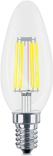 LED Lamp E14 Kaars Filament - Brinton - Helder 4W 470lm - 830 Warm Wit 3000K - C35 - CLR - Dimbaar | Vervangt 40W