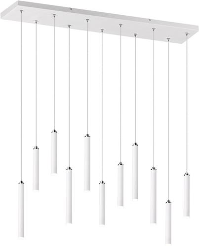 LED Hanglamp - Trion Tular - 22W - Warm Wit 3000K - Dimbaar - Rechthoek - Mat Wit - Aluminium