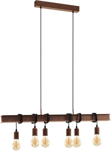 EGLO Townshend 4 Hanglamp - E27 - 100,5 cm - Antiek-Bruin