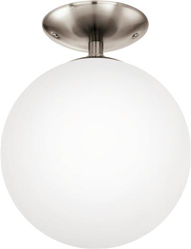 EGLO Rondo - Plafondlamp - 1 Lichts - Ø250mm. - Nikkel-Mat - Wit