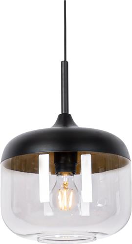 QAZQA kyan - Design Hanglamp - 1 lichts - Ø 24 cm - Zwart Goud - Woonkamer | Slaapkamer | Keuken