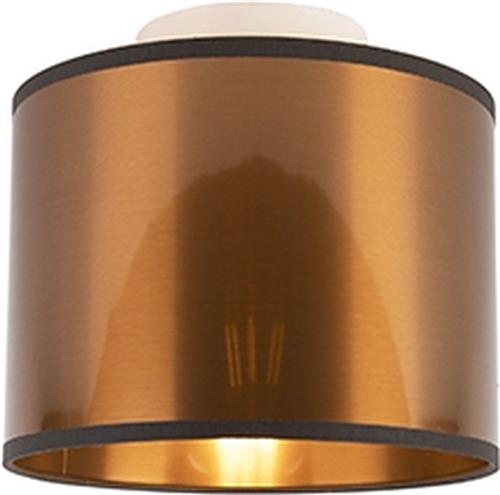 QAZQA drum - Moderne Plafondlamp met kap - 1 lichts - Ø 200 mm - Koper - Woonkamer | Slaapkamer | Keuken