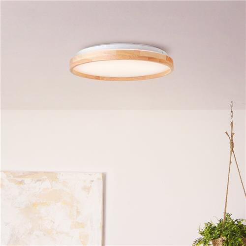 Plafondlamp Alson Ø 39,5cm wit met hout - G99794/75