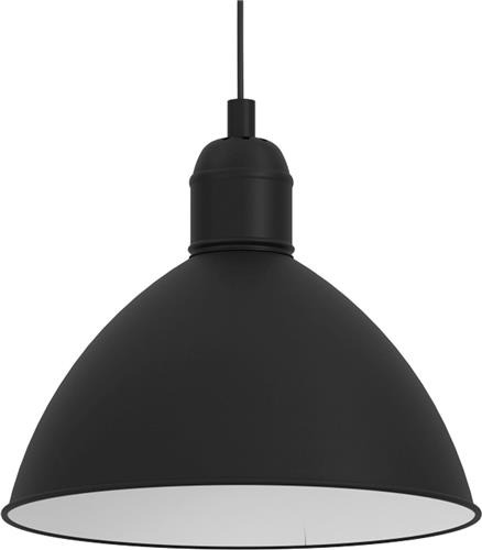 EGLO Priddy Hanglamp - E27 - Ø 30,5 cm - Zwart/Wit - Staal