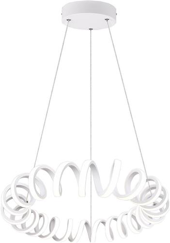 LED Hanglamp - Trion Coral - 33W - Natuurlijk Wit 4000K - Dimbaar - Rond - Mat Wit - Aluminium