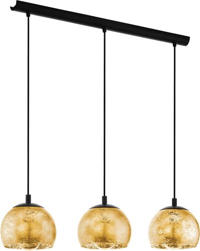 EGLO Albaraccin Hanglamp - E27 - 78 cm - glas - Zwart/Goud