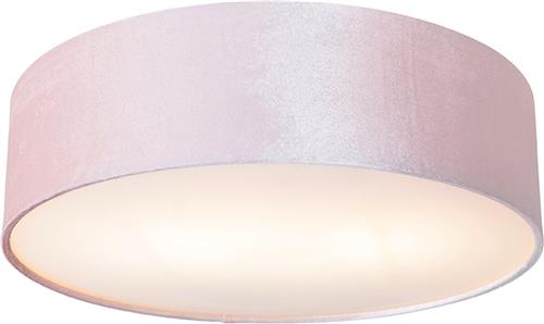 QAZQA drum - Moderne Plafondlamp - 2 lichts - Ø 40 cm - Roze - Woonkamer | Slaapkamer | Keuken