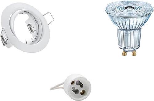 LED Spot Set - OSRAM Parathom PAR16 927 36D - GU10 Fitting - Dimbaar - Inbouw Rond - Mat Wit - 5.5W - Warm Wit 2700K - Kantelbaar Ø83mm