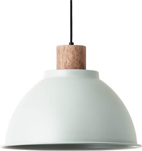 Brilliant Erena hanglamp 38cm lichtgroen metaal/hout 1x A60, E27, 60 W, geschikt voor normale lamp (niet inbegrepen)