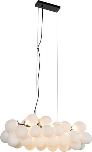 QAZQA uvas - Design Hanglamp eettafel - 8 lichts - L 80 cm - Wit - Woonkamer | Slaapkamer