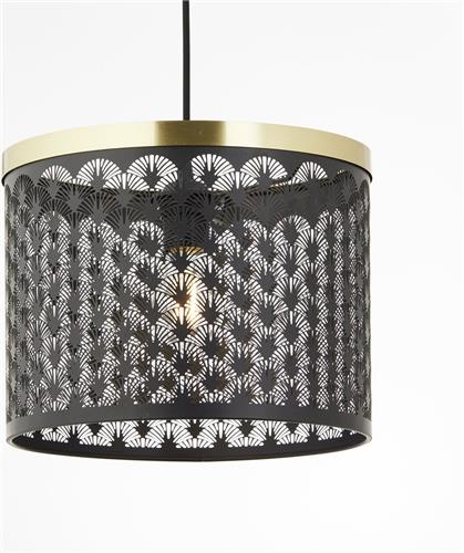 Brilliant Neolia hanglamp 30cm zwart goud metaal 1x A60, E27, 40 W, geschikt voor normale lamp (niet inbegrepen)