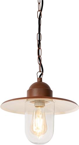 QAZQA kansas - Moderne Hanglamp voor buiten - 1 lichts - Ø 29.4 cm - Roestbruin - Buitenverlichting