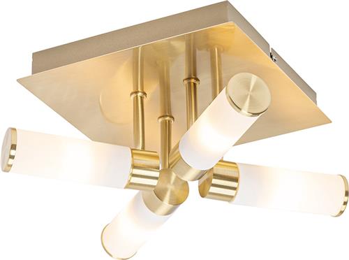 QAZQA bath - Moderne Plafondlamp - 4 lichts - L 23 cm - Goud/messing - Buitenverlichting