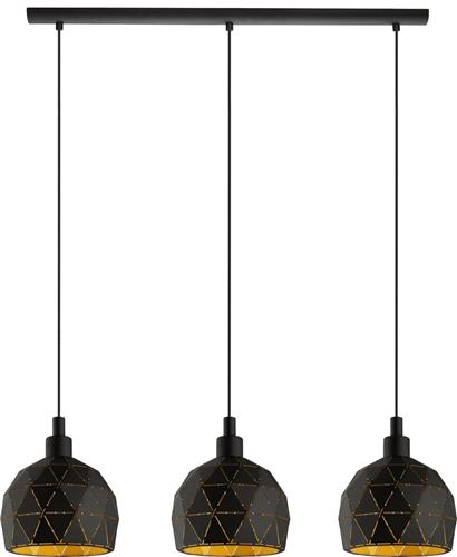 EGLO Roccaforte Hanglamp - E14 - 75 cm - Zwart/Goud