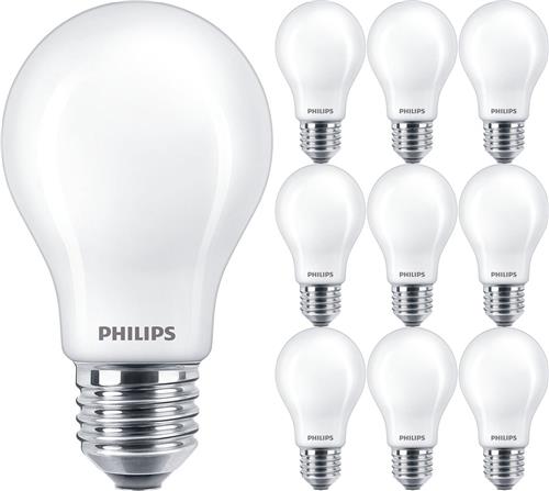 PHILIPS - LED Lamp E27 10 Pack - MASTER Value LEDbulb E27 Peer Mat 3.4W 470lm - 827 Zeer Warm Wit 2700K - Beste Kleurweergave - Dimbaar | Vervangt 40W