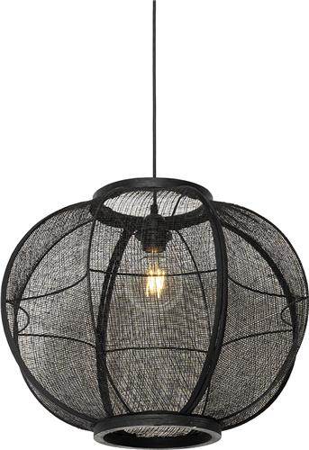 QAZQA rob - Oosterse Hanglamp - 1 lichts - Ø 48 cm - Zwart - Woonkamer | Slaapkamer | Keuken