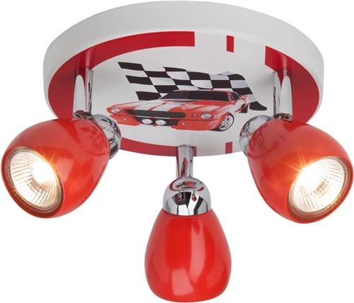 Brilliant RACING - Kinder plafondspots - Rood;Wit