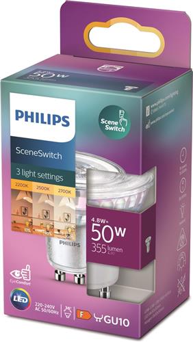 Philips LED lamp SceneSwitch Lichtbron - Fitting GU10 - Dimbaar