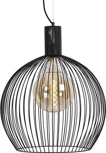 QAZQA wire - Moderne Grote hanglamp - 1 lichts - Ø 50 cm - Zwart - Woonkamer | Slaapkamer | Keuken