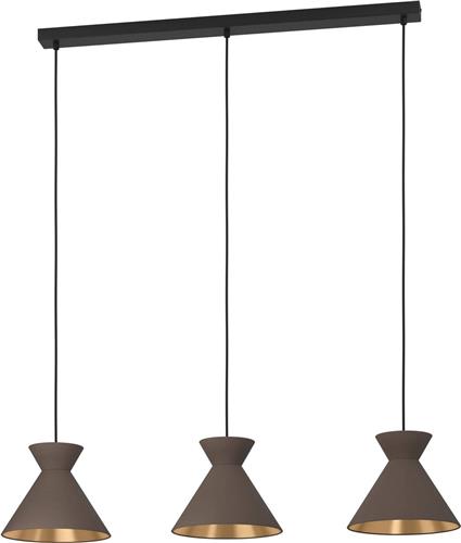 EGLO Nastasia Hanglamp - E27 - 100 cm - Zwart/Cappuccino