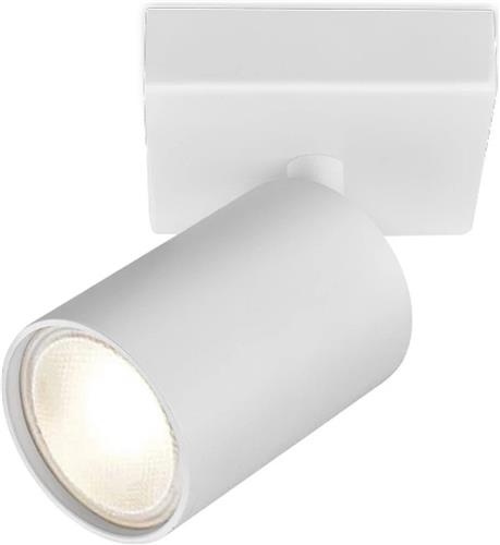 LED Plafondspot - Brinton Betin - GU10 Fitting - 1-lichts - Rond - Mat Wit - Kantelbaar - Aluminium