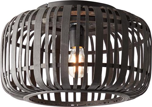 Brilliant Woodrow - Plafondlamp - E27 max 1x60W - Hout/Zwart