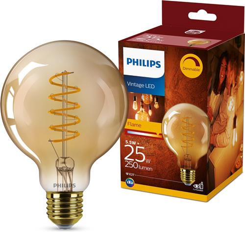 Philips LED Globe Spiraal Goud - 25 W - E27 - Dimbaar extra warmwit licht