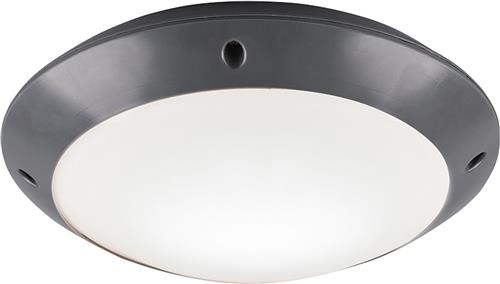 LED Plafondlamp - Badkamerlamp - Trion Camiro - Opbouw Rond - Waterdicht IP54 - E27 Fitting - Mat Antraciet - Kunststof