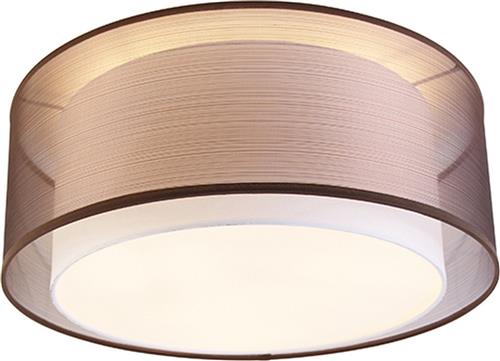 QAZQA drum-neutron - Moderne Plafondlamp - 3 lichts - Ø 500 mm - Bruin - Woonkamer | Slaapkamer | Keuken