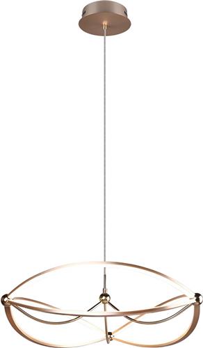 LED Hanglamp - Trion Charis - 42W - Warm Wit 3000K - Dimbaar - Rond - Mat Goud - Aluminium