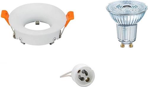 LED Spot Set - OSRAM Parathom PAR16 930 36D - GU10 Fitting - Dimbaar - Inbouw Rond - Mat Wit - 5.5W - Warm Wit 3000K - Ø85mm