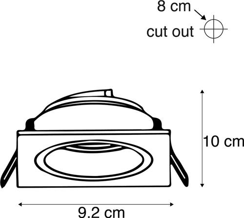 QAZQA chuck - Moderne Inbouwspot - 1 lichts - L 92 mm - Zwart - Woonkamer | Slaapkamer | Keuken