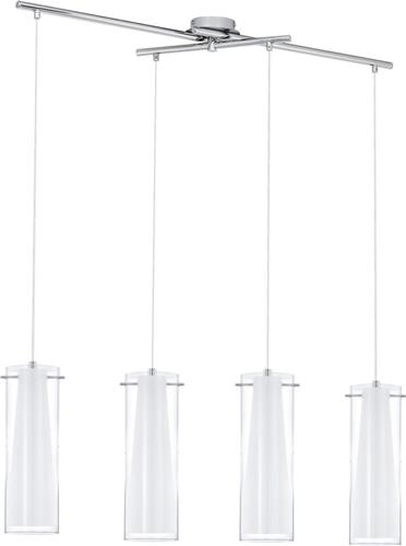 EGLO Pinto - Hanglamp - 4 Lichts - Chroom - Helder, Wit