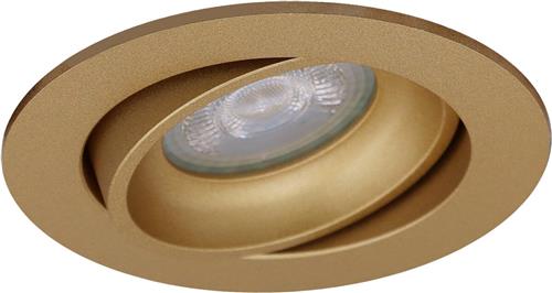 Spot Armatuur GU10 - Pragmi Delton Pro - GU10 Inbouwspot - Rond - Goud - Aluminium - Kantelbaar - Ø82mm