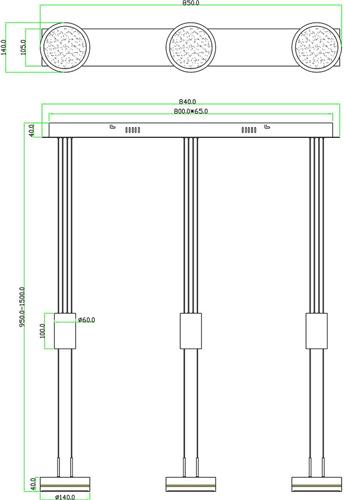 LED Hanglamp - Hangverlichting - Trion Franco - 21.6W - 3-lichts - Warm Wit 3000K - Dimbaar - Rond - Mat Antraciet - Aluminium