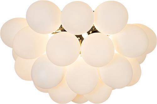 QAZQA uvas - Design Plafondlamp - 6 lichts - Ø 50 cm - Wit - Woonkamer | Slaapkamer | Keuken