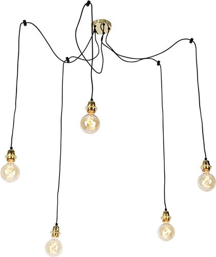 QAZQA cava luxe - Moderne Hanglamp voor boven de eettafel | in eetkamer - 5 lichts - Ø 950 mm - Goud/messing - Woonkamer | Slaapkamer