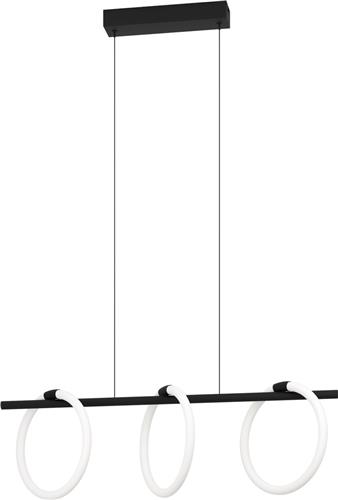 EGLO Caranacoa Hanglamp - LED - 78 cm - Zwart/Wit