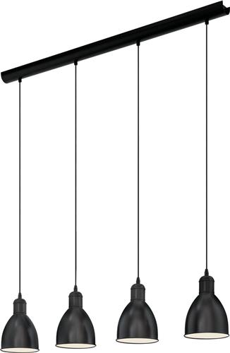 EGLO Priddy Hanglamp - E27 - 97,5 cm - Zwart/Wit