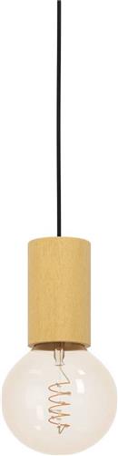 EGLO Pozueta 1 Hanglamp - E27 - Ø 6,5 cm - Zwart/Bruin - Staal/Hout