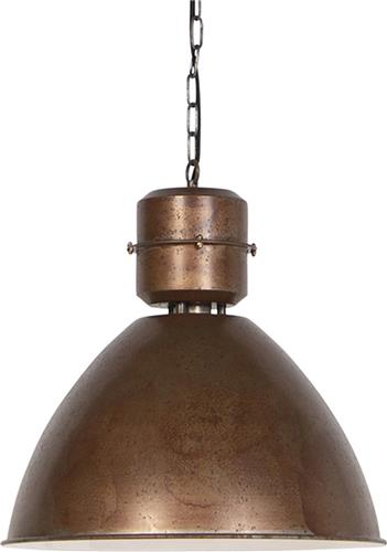 QAZQA flynn - Industriele Hanglamp - 1 lichts - Ø 500 mm - Roestbruin - Industrieel - Woonkamer | Slaapkamer | Keuken