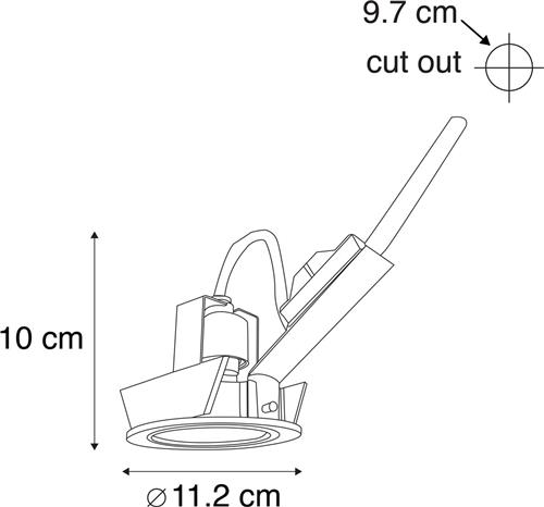 QAZQA cisco - Moderne Inbouwspot - 1 lichts - Ø 112 mm - Staal - Woonkamer | Slaapkamer | Keuken