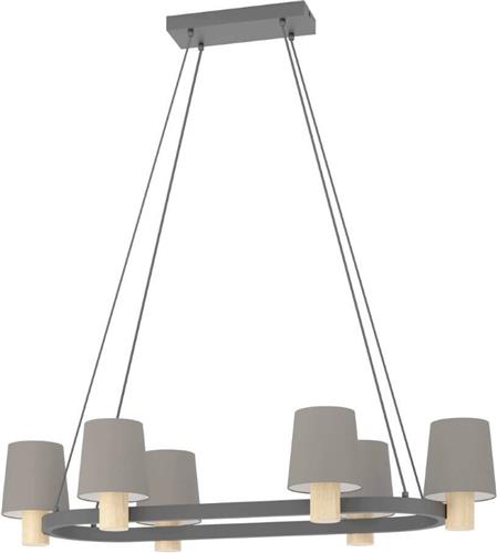 EGLO Edale Hanglamp - E27 - 108 cm - Zwart/Bruin/Cappuccino