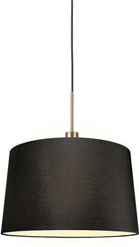 QAZQA combi - Moderne Hanglamp met kap - 1 lichts - Ø 450 mm - Zwart - Woonkamer | Slaapkamer | Keuken