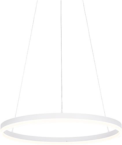 QAZQA anello - Moderne Dimbare LED Hanglamp met Dimmer - 1 lichts - Ø 60 cm - Wit - Woonkamer | Slaapkamer | Keuken