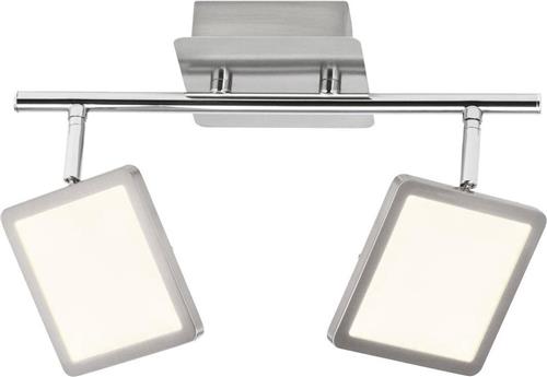 BRILLIANT lamp Uranus LED spot buis 2-bladig ijzer / wit | 2x 5W LED geïntegreerd (SMD), (500lm, 3000K) | Schaal A ++ tot E | Hoofden draaien