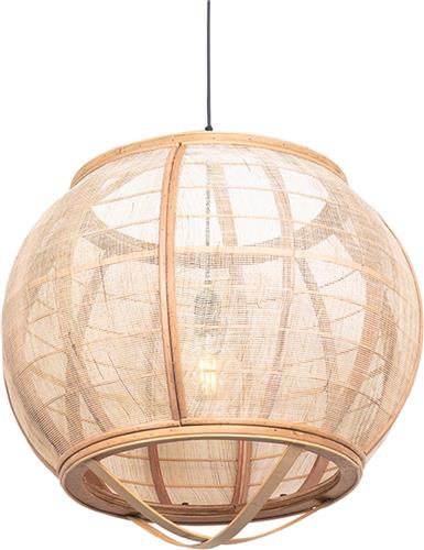 QAZQA pascal - Oosterse Hanglamp - 1 lichts - Ø 58 cm - Bruin - Woonkamer | Slaapkamer | Keuken